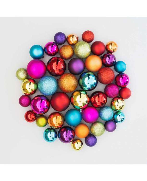 Kerstballen 44 st | Multi mix | Kunststof | 5-8 cm | In koker