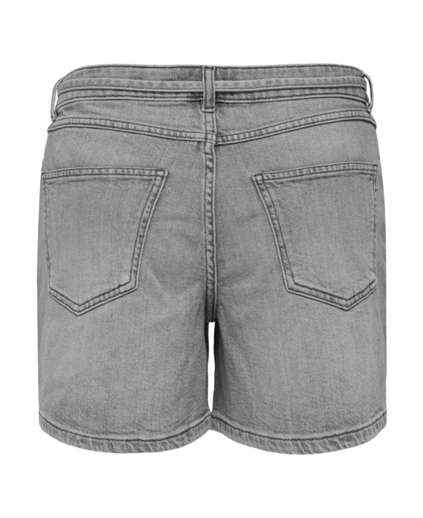 Regular Fit Denim short met middelhoge taille en riem inbegrepen