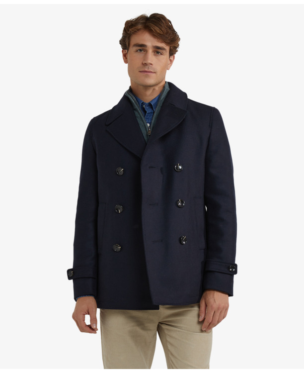 Wool Peacoat Heren