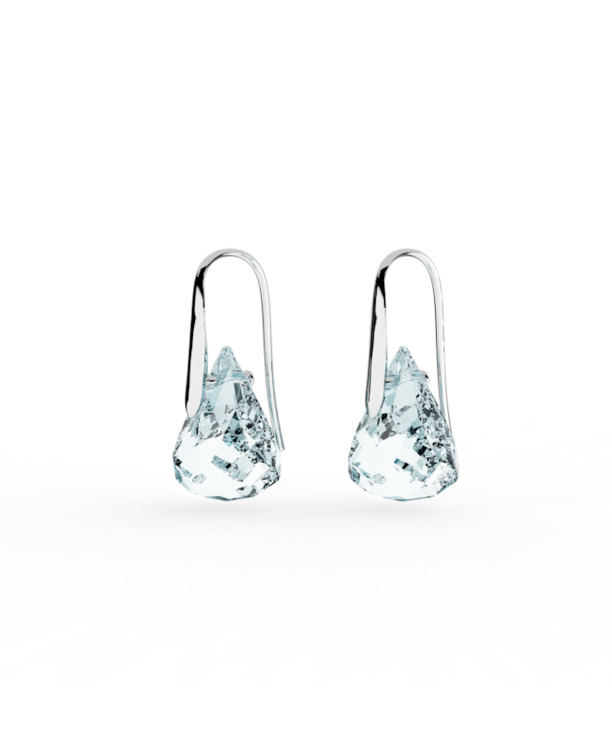 Lunar Pierced Earrings OU Rhodium shiny Light Azore Moonlight 2x