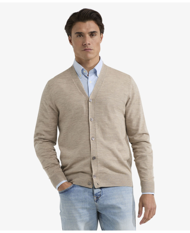 Fine Merino Classic Cardigan 100% Merino Wool Heren