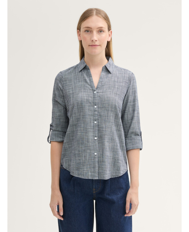 Regular fit blouse van katoen