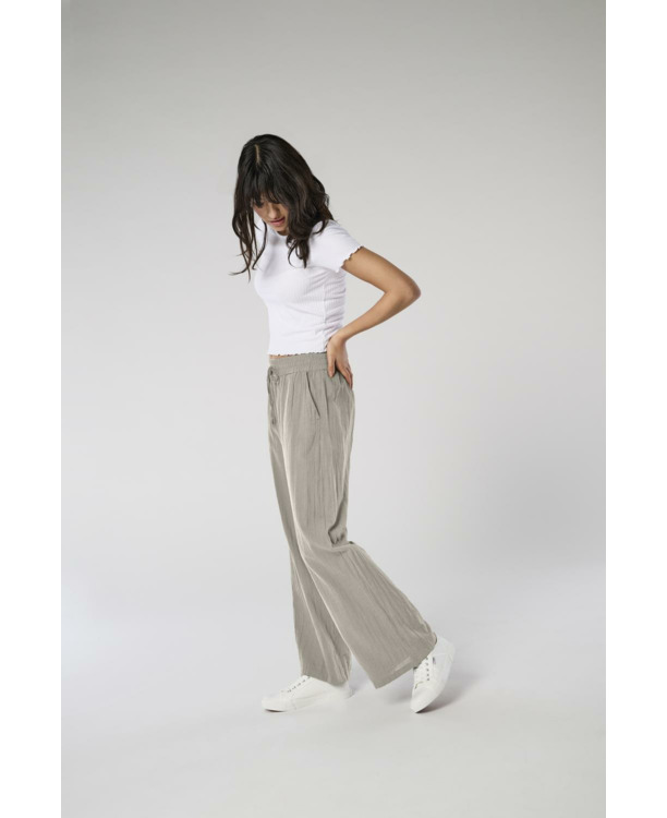 Regular Fit Basic elastische taillebroek met zijzakken