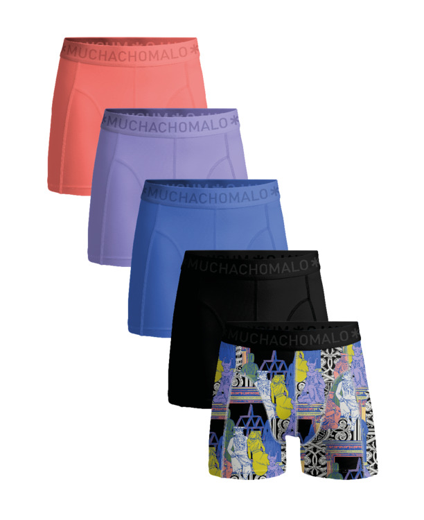 Mannen 5-Pack Print/Black/Blue/Purple/Pink