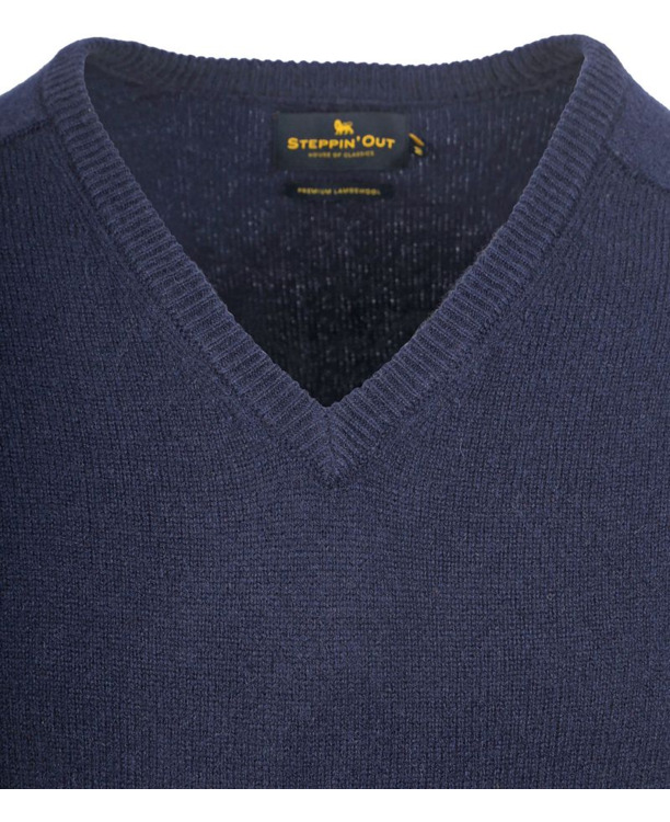 Steppin' Out Trui V-hals Lamswol Navy