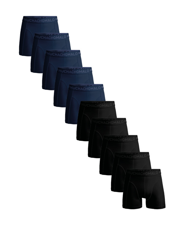 Heren 10-Pack Boxershorts Effen Black/Blue