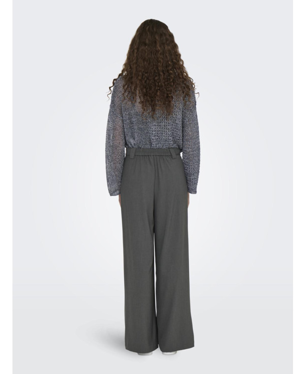 Wide Leg Fit Lange broek met wijde pijpen en riemlussen