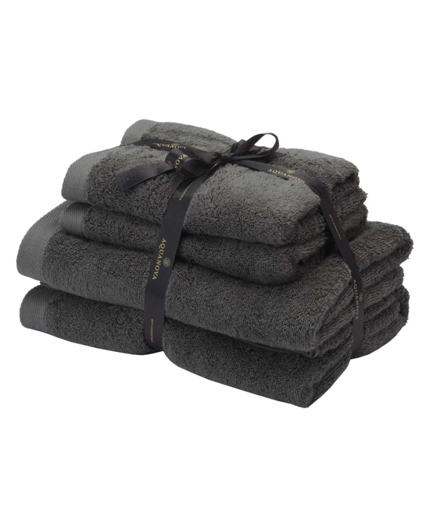 Rio - Handdoek bundel - GOTS KATOEN - 2x 50x100 + 2x 67x130 cm - Dark grey