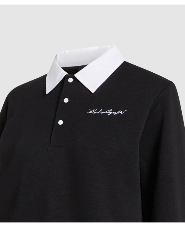 POPLIN COLLAR SWEATSHIRT