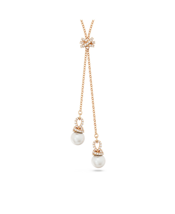Originally Necklace Y Rose Gold shiny Crystal