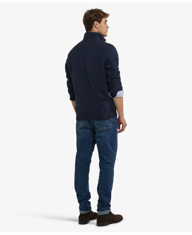 Ribbed Zip Mock sweatshirt 100% Cotton Heren