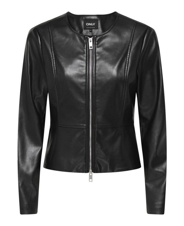 ONLY dames Biker Jacket leer zwart