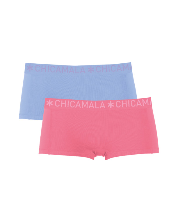 Dames 2-pack Boxershort Solid Pink/Blue