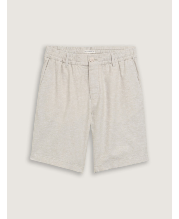 Regular fit chino shorts met linnen