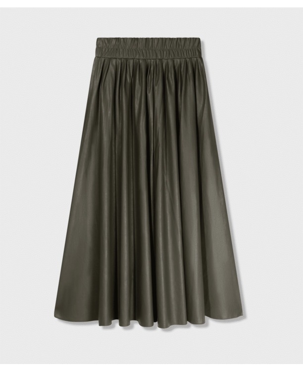leather look pleated skirt