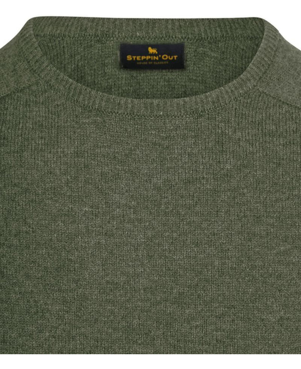 Steppin' Out Trui Lamswol Olijfgroen