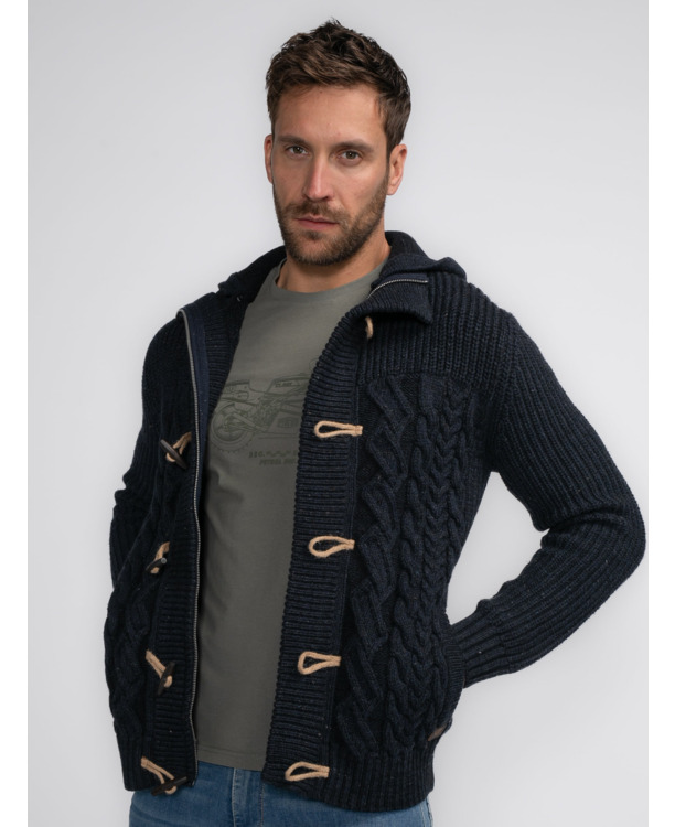 Men Knitwear Hooded Cardigan