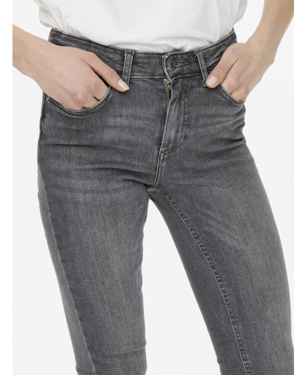 Flared Fit Jeans met hoge taille met wijd uitlopende pasvorm en ritssluiting