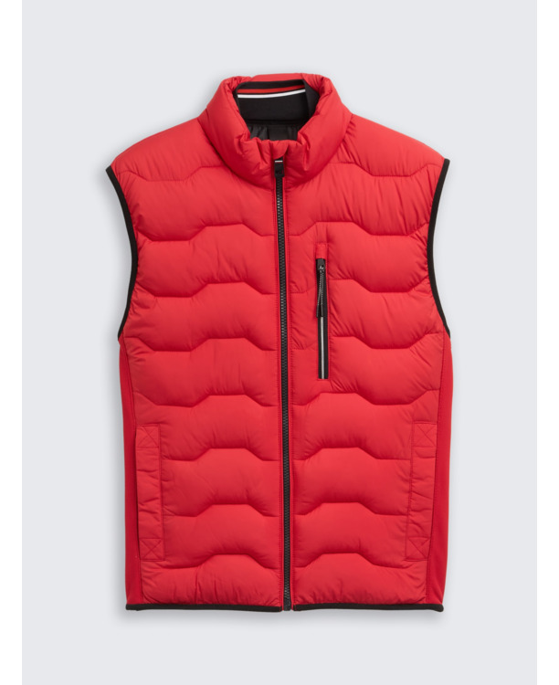 Hybride katoenen vest met bomberkraag