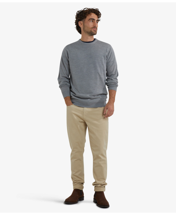 Fine Merino C-Neck Sweater 100% Extra Fine Merinowol Heren