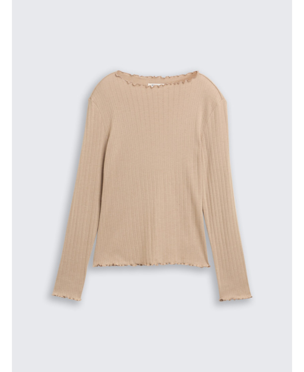 Shirt met lange hals en ondoorzichtige kraag