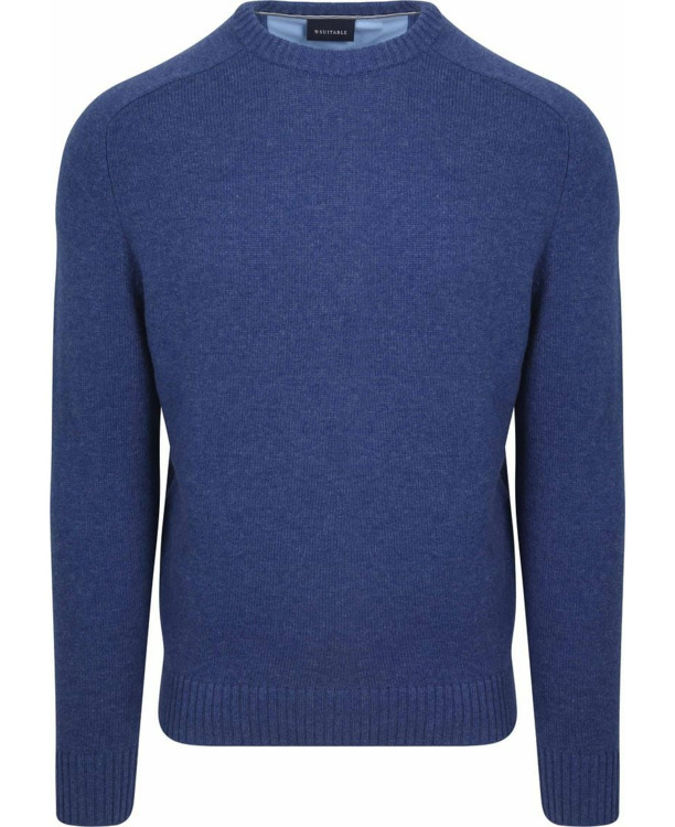 Suitable Lamswol Trui Ronde Hals Royal Blauw