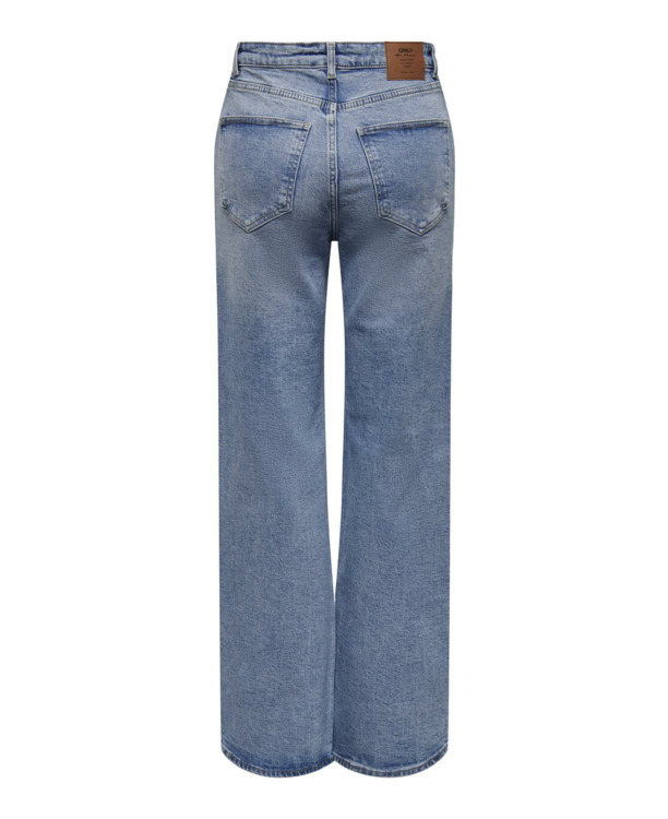 Wide Leg Fit Jeans met wijde pijpen en ritssluiting