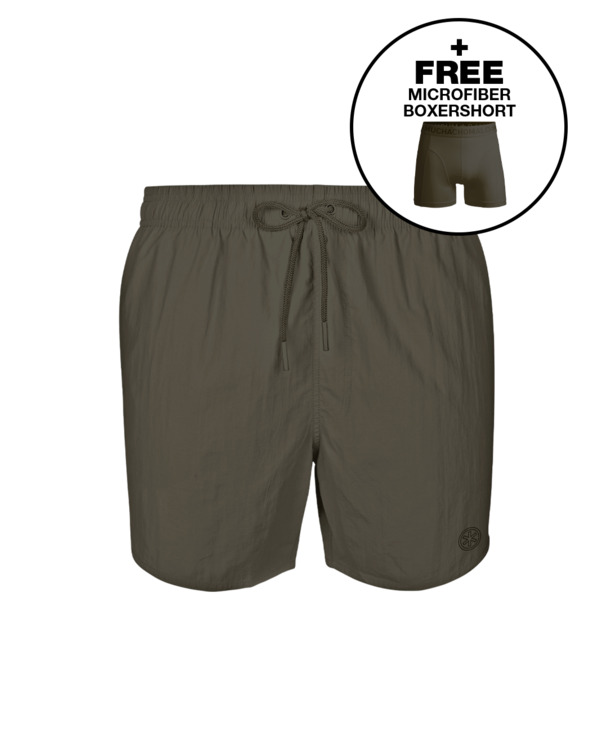 Heren Zwembroek Effen Army Green