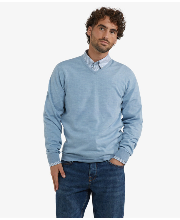 Fine Merino V-Neck Sweater 100% Extra Fine Merinowol Heren