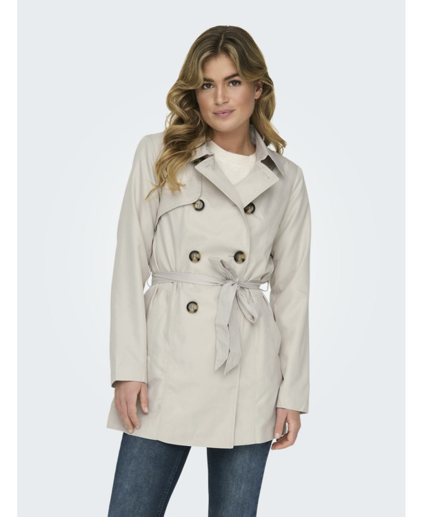 Spread Collar Trenchcoat met dubbele rij knopen