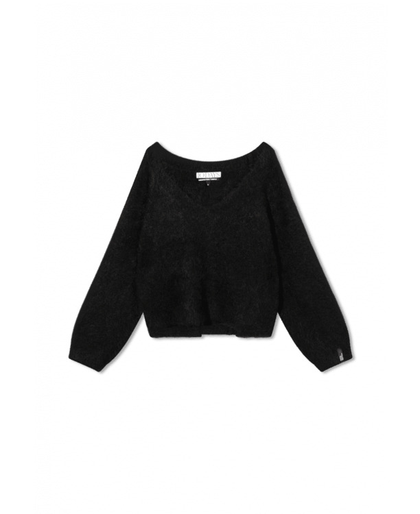 10DAYS Dames cropped V-hals trui alpaca