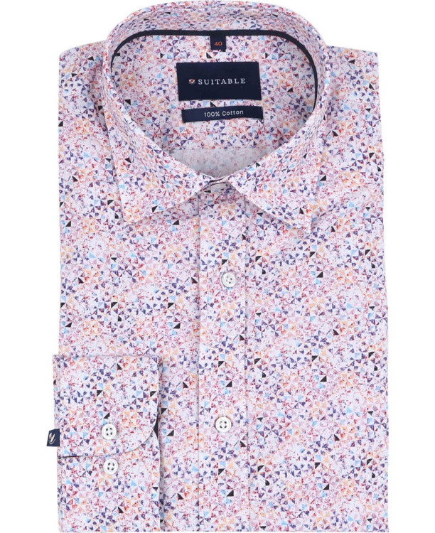 Suitable Overhemd Mosaic Print Roze