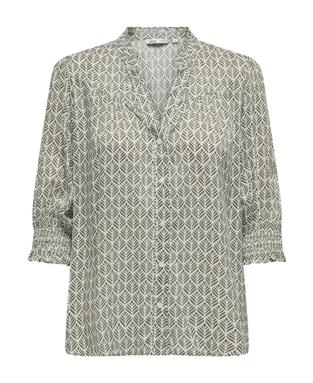 Regular Fit Shirt Collar 3/4 Sleeves (3/4) Vrouwelijk overhemd met normale pasvorm en 3/4 mouwen