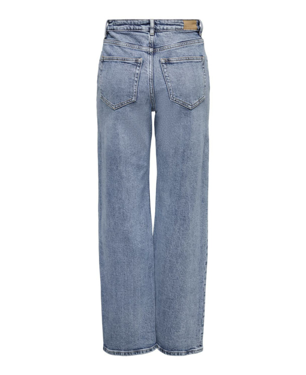 Wide Leg Fit Jeans met wijde pijpen en hoge taille en zakken aan de voorkant