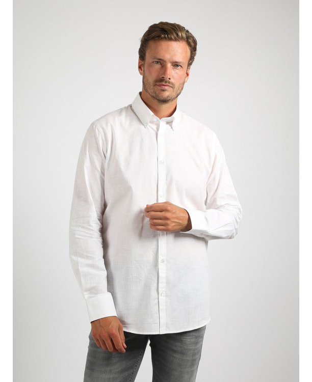 Suitable Overhemd Cotton Slub Wit