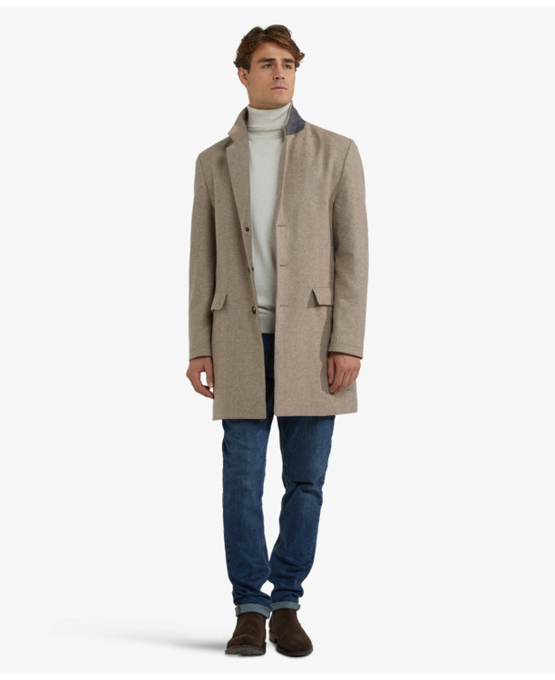 Twill Wool Coat Heren