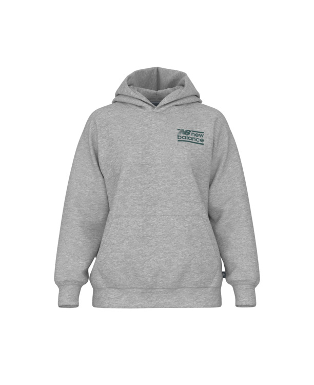 New Balance Dames Sport French Terry Hoodie Grijs Relaxed