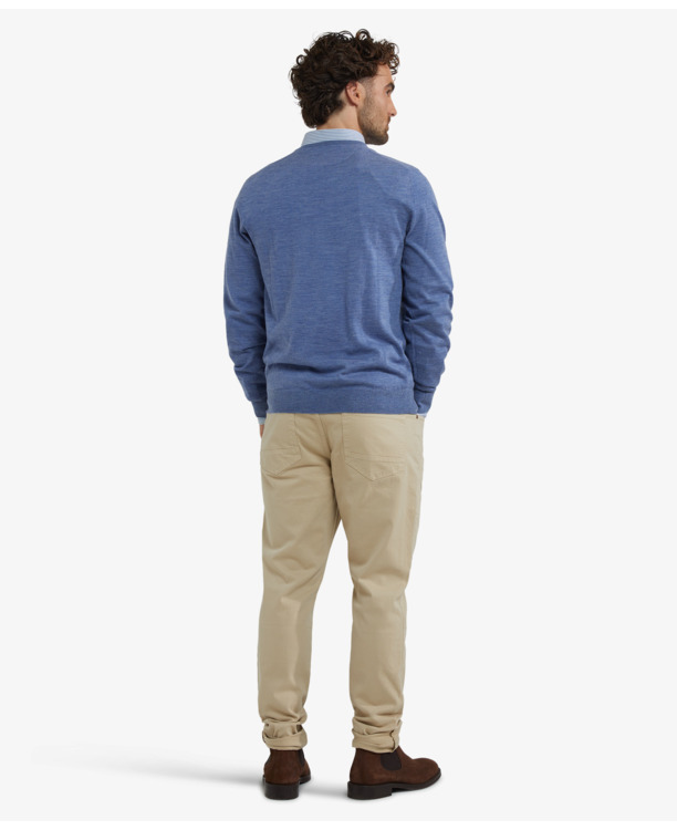 Fine Merino V-Neck Sweater 100% Extra Fine Merinowol Heren