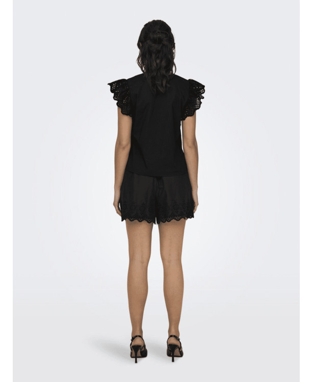 ONLLOU EMB S/S FRILL TOP PTM