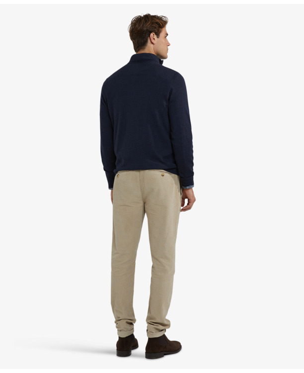 Fine Merino Zip Mock Sweater 100% Extra Fine Merinowol Heren