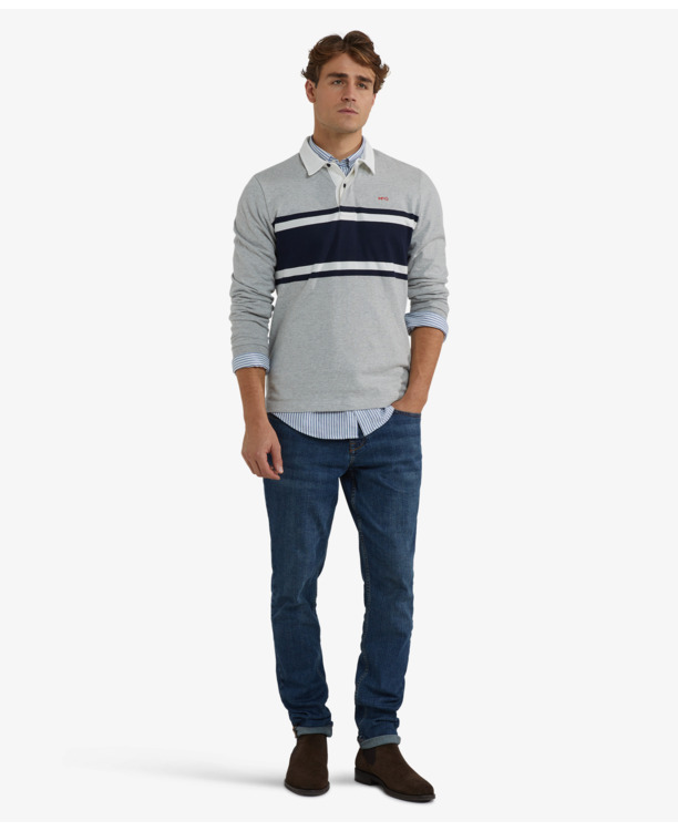 Colourblock Rugby 100% Cotton Heren