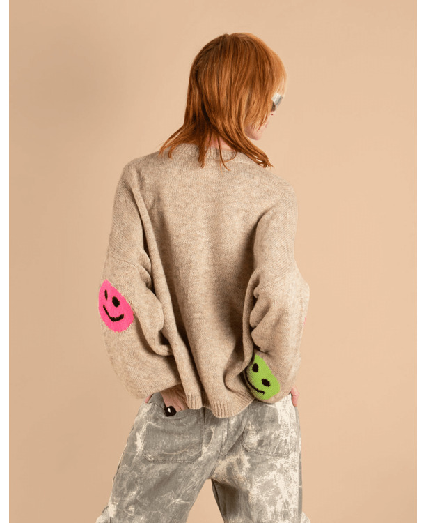 Smiley patches sweater