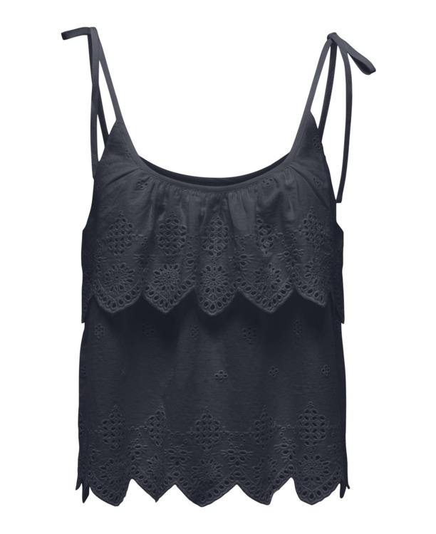 Regular Fit U-Neck Sleeveless (S/L) Mouwloze top met mooi sint-jakobsschelpdetail en U-hals