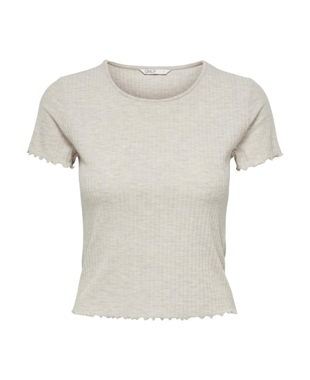 Regular Fit O-Neck Short Sleeves (S/S) Top met ronde hals voor dagelijks gebruik met ruches