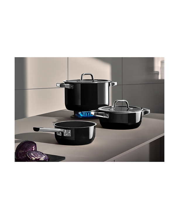 Fusiontec Mineral Pro 4-delige pannenset, Zwart