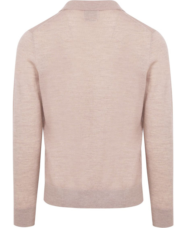 King Essentials The Robert Long Sleeve Poloshirt Merino Beige