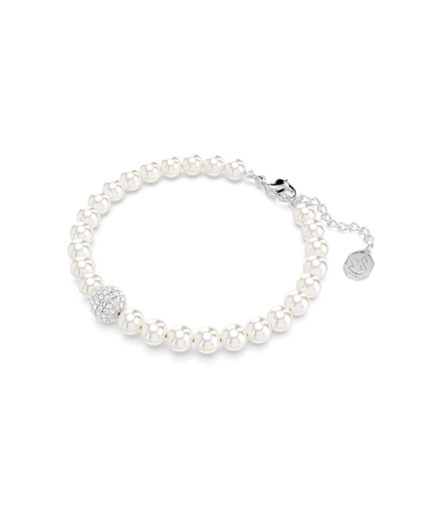 Swa Remix Strand Rhodium shiny Crystal White Pearl