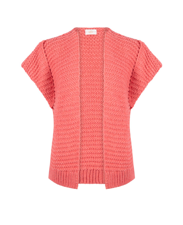 Aaiko Dames Lichtgewicht Cardigan Bright Peach Alpaca Wol