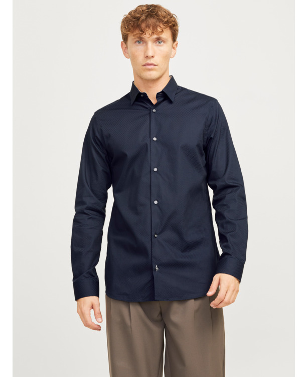 JPRBLALEEDS PRINT DOBBY L/S SHIRT L