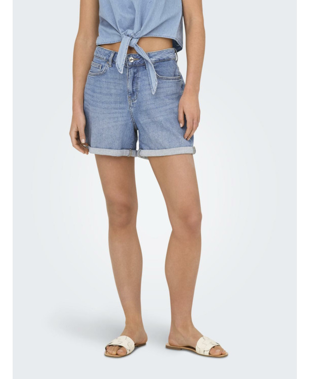 Regular Fit Regular fit denim shorts met riemlussen